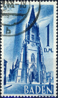 ALLEMAGNE / DEUTSCHLAND - Franz. Zone BADEN - 1948 - Mi.27yI 1DM Blau - Obl. / Gestempelt - TB (b) - Baden