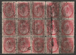 Canada 1899 Sc 77  Block Of 15 Used Roller Cancel Perf Separation - Used Stamps