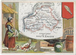 74 - Hte Haute Savoie - Vieux Papiers - Chromo Département  - Lac De Genève - Population 273 800 Habitants - Other & Unclassified