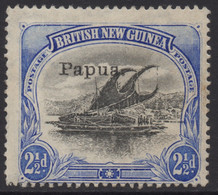 PAPUA (BNG) 1907 2.1/2d  BLACK AND ULTRAMARINE   LAKATOI MH ( SMALL OVP PAPUA)  WMK VERTICAL SG.41 - Papua New Guinea
