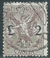 1924 REGNO SEGNATASSE PER VAGLIA USATO 2 LIRE - RE31-4 - Mandatsgebühr