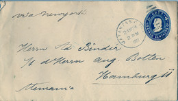 1903 CUBA , SOBRE ENTERO POSTAL CIRCULADO VIA NEW YORK ENTRE MATANZAS Y HAMBURGO , LLEGADA - Briefe U. Dokumente