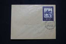 SARRE - Enveloppe Pour Paris Avec Oblitération Temporaire De Saarbrücken Tag Der Briefmarke En 1952 - L 95717 - Cartas & Documentos