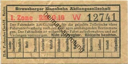 Deutschland - Strausberg - Strausberger Eisenbahn Aktiengesellschaft - Fahrschein 1. Zone RM 0,10 - Europa