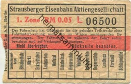 Deutschland - Strausberg - Strausberger Eisenbahn Aktiengesellschaft - Fahrschein 1. Zone RM 0,05 - Europe