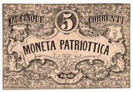 Governo Provvisorio Di Venezia - Moneta Patriottica 5 Lire 1848 - Other & Unclassified