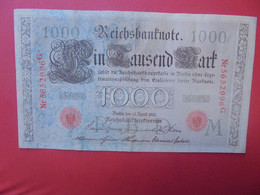 Reichsbanknote 1000 MARK 1910 CACHET ROUGE Circuler - 1000 Mark