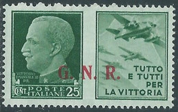 1944 RSI PROPAGANDA DI GUERRA 25 CENT BRESCIA III TIPO MH * - RE17-8 - War Propaganda