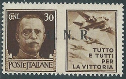 1944 RSI PROPAGANDA DI GUERRA 30 CENT BRESCIA III TIPO MH * - RE17-10 - War Propaganda
