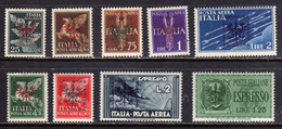 LUBIANA 1944 OCCUPAZIONE TEDESCA GERMAN OCCUPATION POSTA AEREA AIR MAIL SERIE COMPLETA COMPLETE SET MNH - Ljubljana