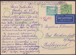 P 19 I, Bedarf Mit Zusatzfrankatur Per Luftpost, Russischer Text! - Postcards - Used