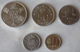 LOTE DE  CINCO MONEDAS ESPAÑOLAS - Andere & Zonder Classificatie