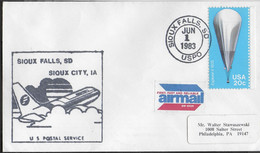 U.S.A. - VOLO - FLIGHT SIOUX FALLS,SD*JUN.1.1983* PER SIOUX CITY,IA - Altri & Non Classificati