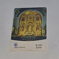 PANAMA-(PAN-C&W-013)-El Altardeoro-(1)-(b/.3.00)-(0000000961691)-used Card+1card Prepiad Free - Panama