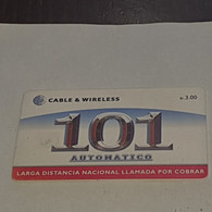 PANAMA-(PAN-C&W-058A)-larga Distancia 101-(6)-(b/.3.00)-(0000005301662)-used Card+1card Prepiad Free - Panamá