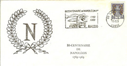 ENVELOPPE BICENTENAIRE DE NAPOLEON 1769 1969 AJACCIO TIMBRE DE NIORT - Documenti Della Posta