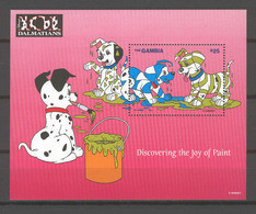 Disney Gambia 1997 101 Dalmatians - Discovering The Joy Of Paint MS MNH - Disney