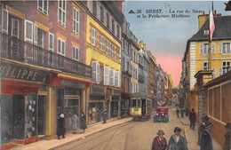 29-BREST- LA RUE DE SIAM ET LA PREFECTURE MARITIME - Brest