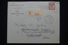 MONACO - Enveloppe De L'Office Des Timbres En Recommandé Pour Nice En 1938, Affranchissement Taxe Surchargé - L 95767 - Cartas & Documentos
