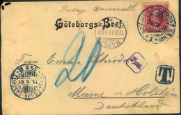 1901, Picture Card From Götebirg With Several "To Pay"-marks With "Trelleborg-Sassnitz" To Holstein - Unclassified