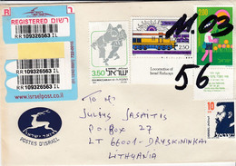 ISRAEL 2014 Registered Cover Sent To Lithuania Druskininkai #27140 - Brieven En Documenten