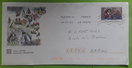 Lettre Entier D 'ARTAGNAN Bienvenue En Gascogne Illustrée Oie Saxophone Cerise Raisin Tournesol Rugby Cloche Chateau Tb - Sobres Transplantados (antes 1995)