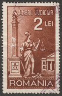 Justitia MYTHOLOGY Libra - ROMANIA - Stempelmarke TAX JUDAICAL Revenue Stamp - Used - 2 LEU - Fiscaux