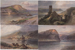 4 CPA  BALADE SUR LE RHIN RHEIN  Die Erpeler Lev - Kaub,Burg Gutenfels Und Pfalz- DIE LORELEY- GUTENFELS - Collections & Lots