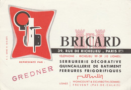 PARIS SERRURERIE BRICARD RUE DE RICHELIEU USINES WOINCOURT ET ESCARBOTIN 80 FREVENT 62 - Reclame