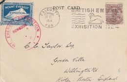 Inde - Lettre Avec Vignette Comémorative De L'expédition Du Mont Evrest 1924  Pour L Angleterre Avec Certificat Bher - 1911-35 King George V