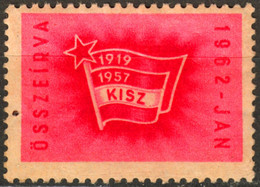 KISZ Hungarian Young Communist League - Member Charity LABEL CINDERELLA VIGNETTE - Hungary 1962 - Servizio