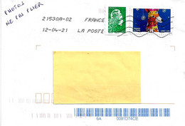 FRANCIA FRANCE - 2021 Lettera Per L'Italia Con 2 Francobolli  - 4121 - Cartas & Documentos