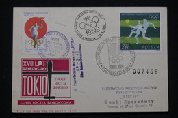 POLOGNE - Carte Avec Cachets Jeux Olympiques De 1964, à Voir - L 95819 - Cartas & Documentos