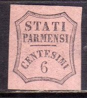 ASI PARMA 1859 SEGNATASSE PER GIORNALI 6c ROSA VIVO MH FIRMATO SIGNED - Parme