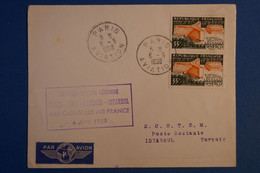 Q10 FRANCE BELLE LETTRE 1959 IERE LIAISON AERIENNE PARIS POUR ISTANBUL+ PAIRE DE T.P + AFFRANCH. PLAISANT - 1927-1959 Covers & Documents