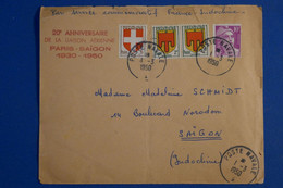 Q10 FRANCE BELLE LETTRE  1966  LIAISON AERIENNE PARIS SAIGON INDOCHINE+POSTE NAVALE+ AFFRANCH.INTERESSANT - 1927-1959 Covers & Documents