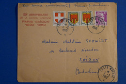 Q10 FRANCE BELLE LETTRE  1966  LIAISON AERIENNE PARIS SAIGON INDOCHINE+POSTE NAVALE+ AFFRANCH.INTERESSANT - 1927-1959 Briefe & Dokumente