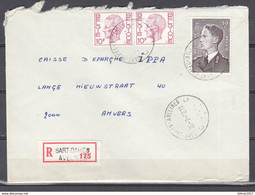 Aangetekende Brief Van Sart-Dames-Avelines Naar Anvers - 1970-1980 Elström