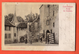 ZNC-17  Colombier, Porte Du Château. Relief ANIME. Petites Marques. Dos Simple. Tampon Concours D'Agriculture Sept. 1902 - Colombier