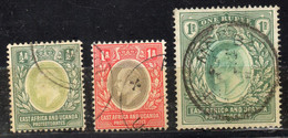 East Africa & Uganda 1903-04. 3 Values Of The Edward VII Set CA And CC Crown Wmk, Fine Used - Brits Oost-Afrika