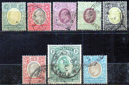 East Africa & Uganda 1904-07. 8 Values Of The Edward VII Set With Wmk CA Crown Multiple, Very Fine Used - África Oriental Británica