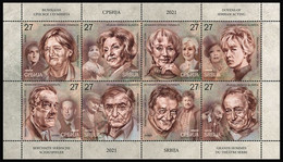 Serbia 2021. Doyens Of Serbian Acting, Sheet, MNH - Cinéma