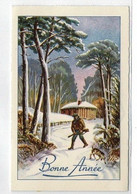 CARTE VOEUX ET BONNE ANNEE- Chasseur Et Fusil , Saint Cyr Du Bailleul , Manche-  28,12,1954 - - New Year