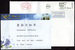 Nederland Naar China, COVID-19 Bijgewerkt "Desinfected" Chop + "Customs Examination Notification" + "UITGESTELDE LEVERIN - Covers & Documents
