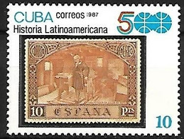 Cuba - MNH ** 1987 : History Of Latin America : Stamp On Stamp : - American Indians