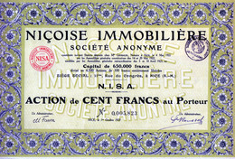 Niçoise Immobilière  En 1923 - Tourisme