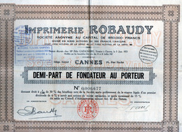 Imprimerie Robaudy Cannes En 1925 - Tourism