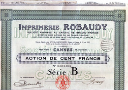 Imprimerie Robaudy Cannes En 1925 - Tourisme