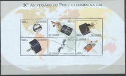 ANGOLA,  HOJA BLOQUE  30 ANIVERSARIO DEL HOMBRE EN LA LUNA - Afrika