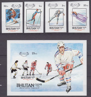 Bhutan 16.06.1984 IMPERF Mi # 847-50 В Bl 105 В 1984 Sarajevo Winter Olympics MNH OG - Winter 1984: Sarajevo